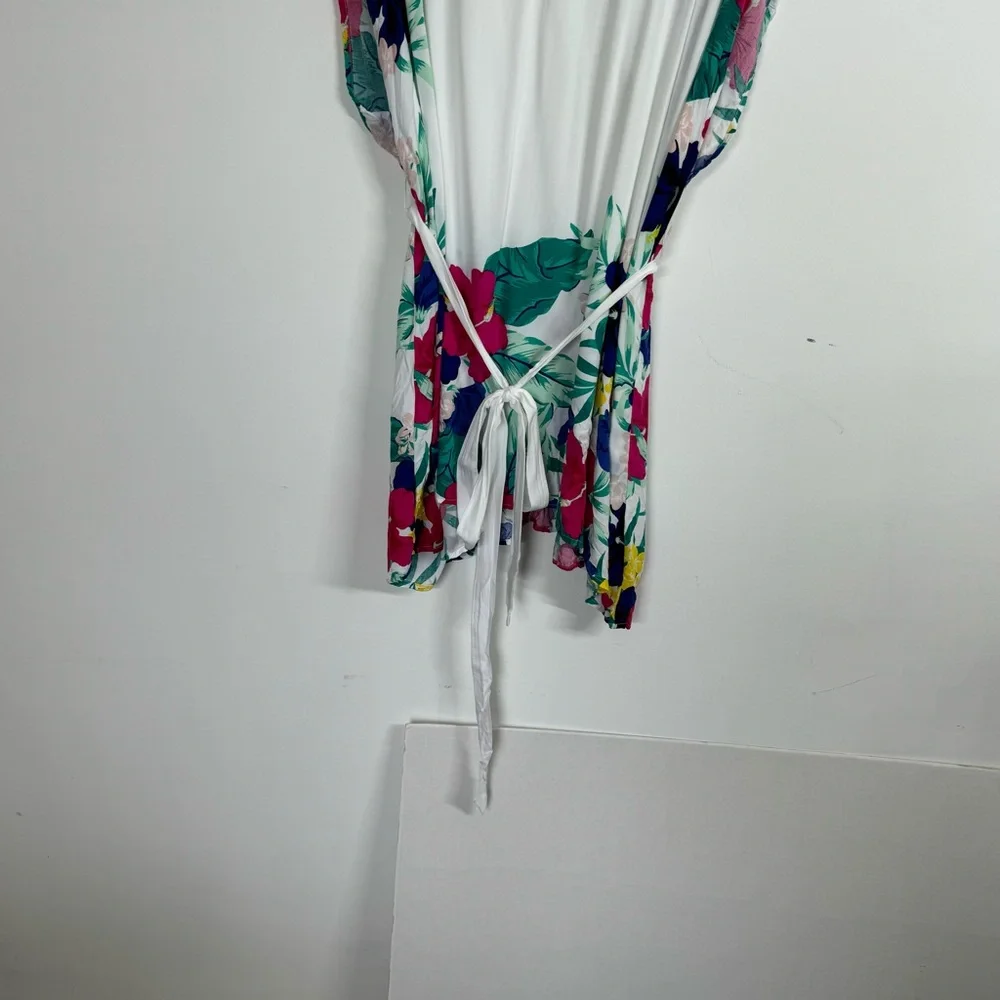Swim by Cacique Coverup Floral Lightweight Pullover Tie Waist